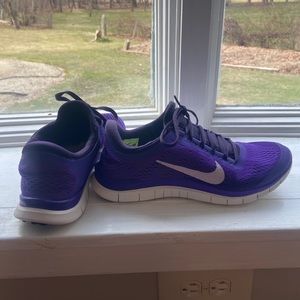 Purple Nike Free Runs Size 8